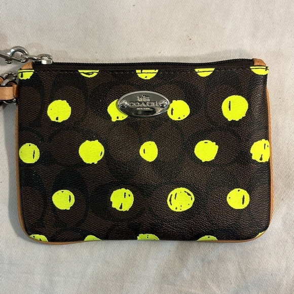 Coach Wristlet in Dot Print over Signature Canvas - Picture 2 of 16